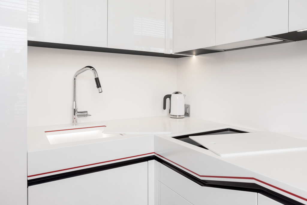 White modern kitchen interior