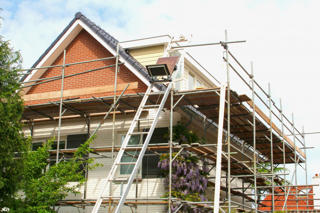 Exterior of a home getting renovated