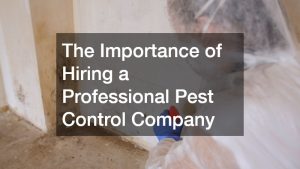 The Importance of Hiring a Professional Pest Control Company